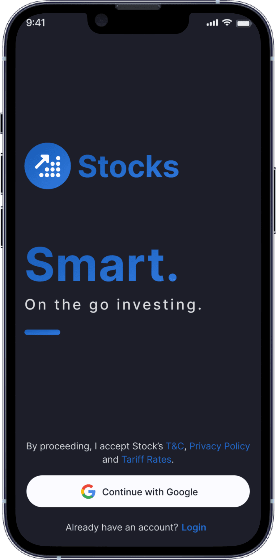 UI design of stock market app