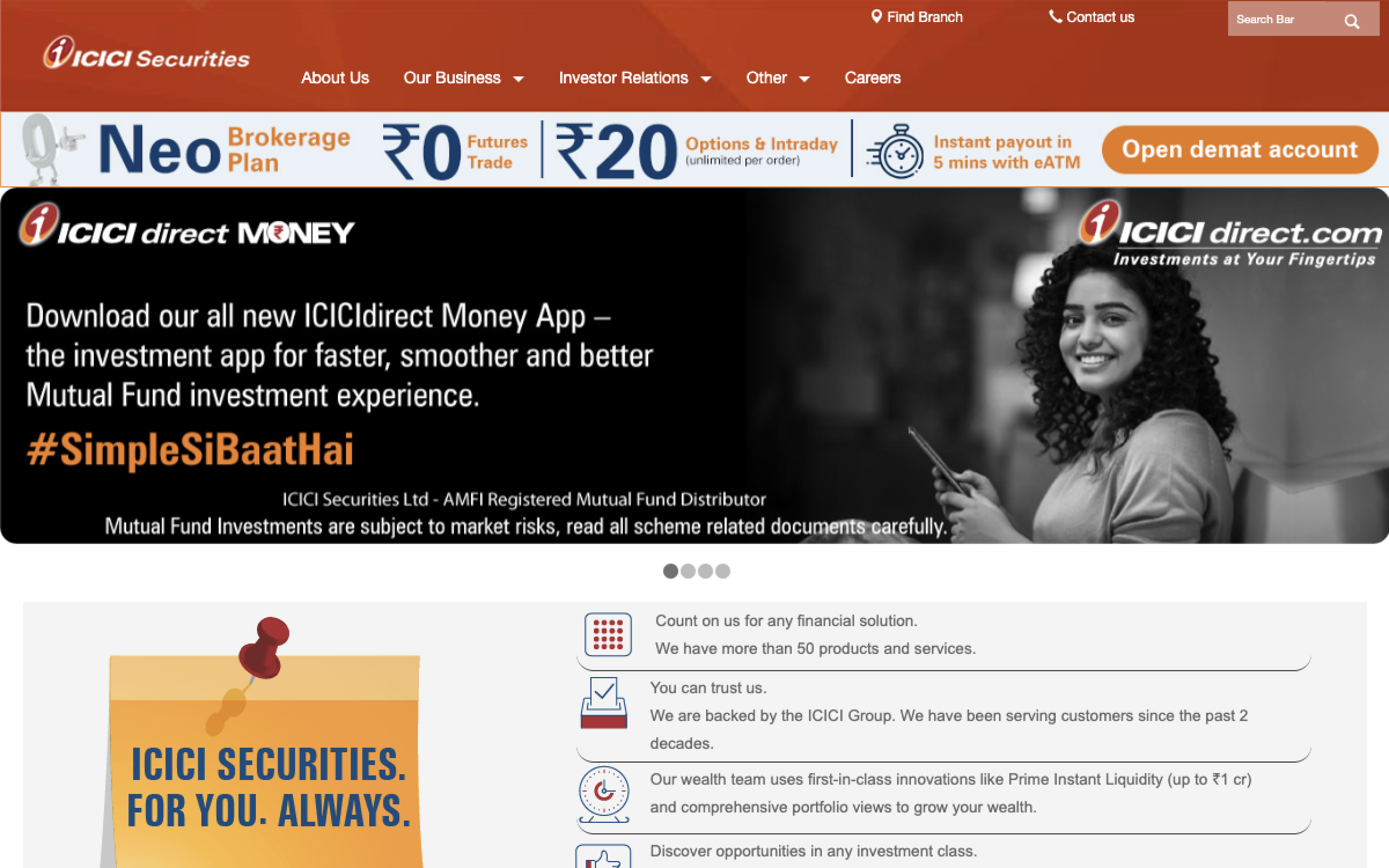 Mobile and web app development for ICICI