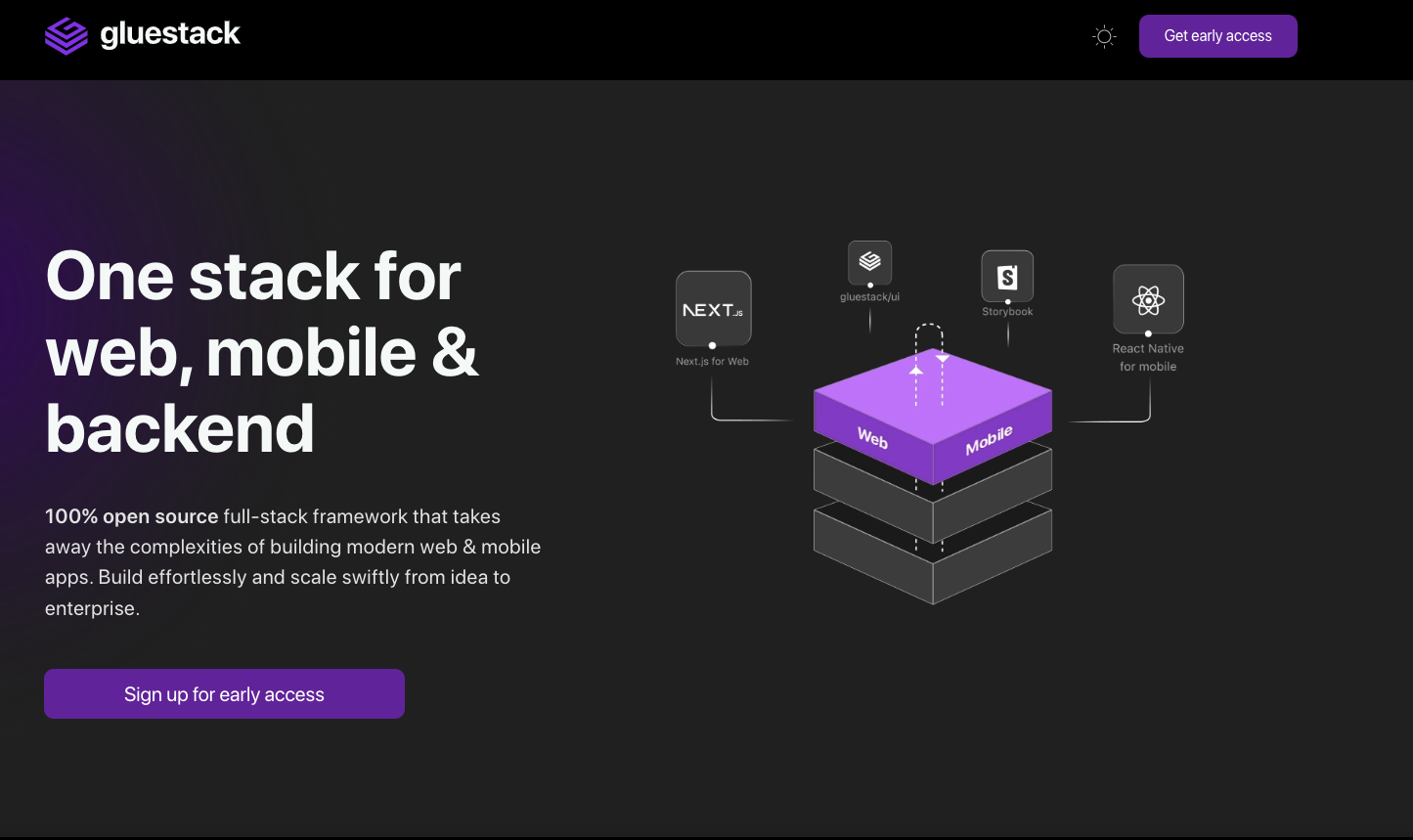 Gluestack -one full-stack framework to build mobile, web app development