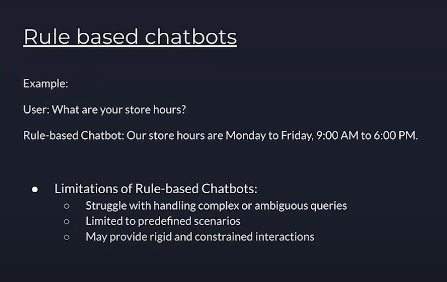 Rule based chatbots