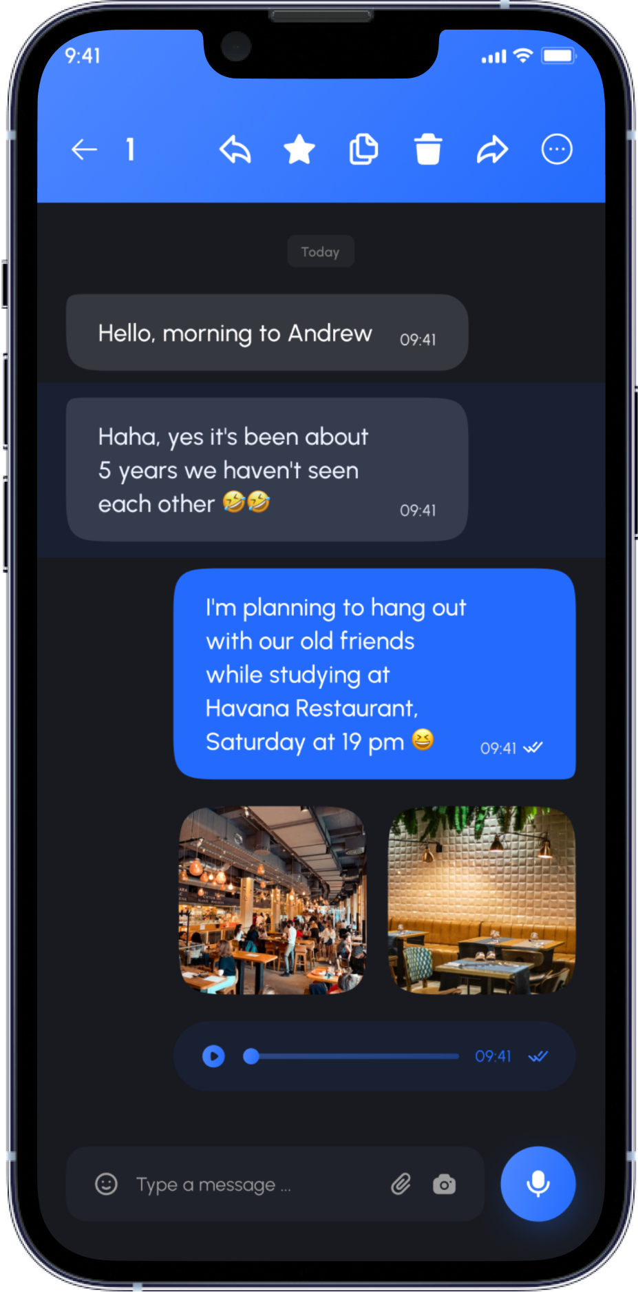 Messaging ui of chat app
