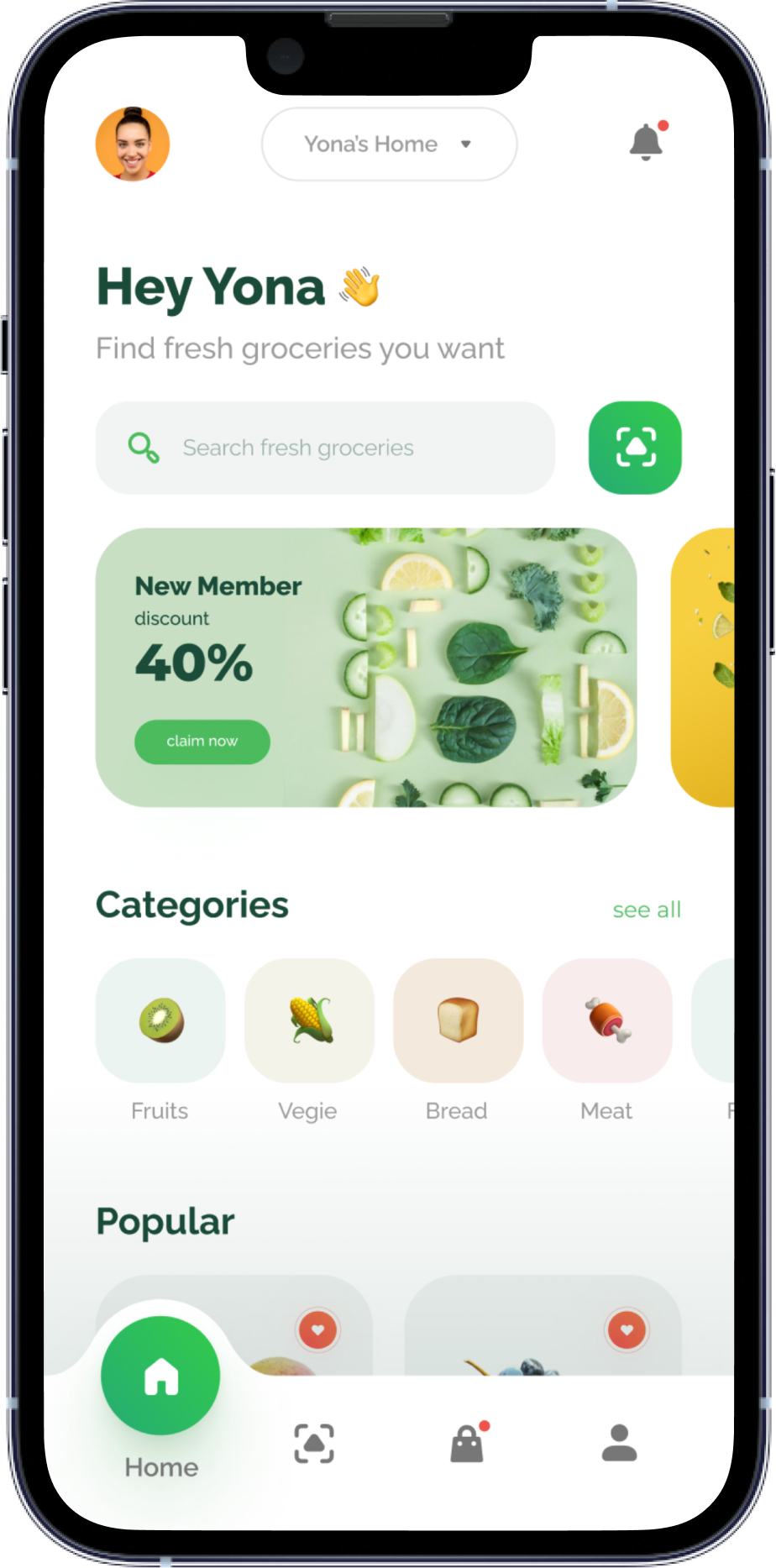 ui of grocery delivery app