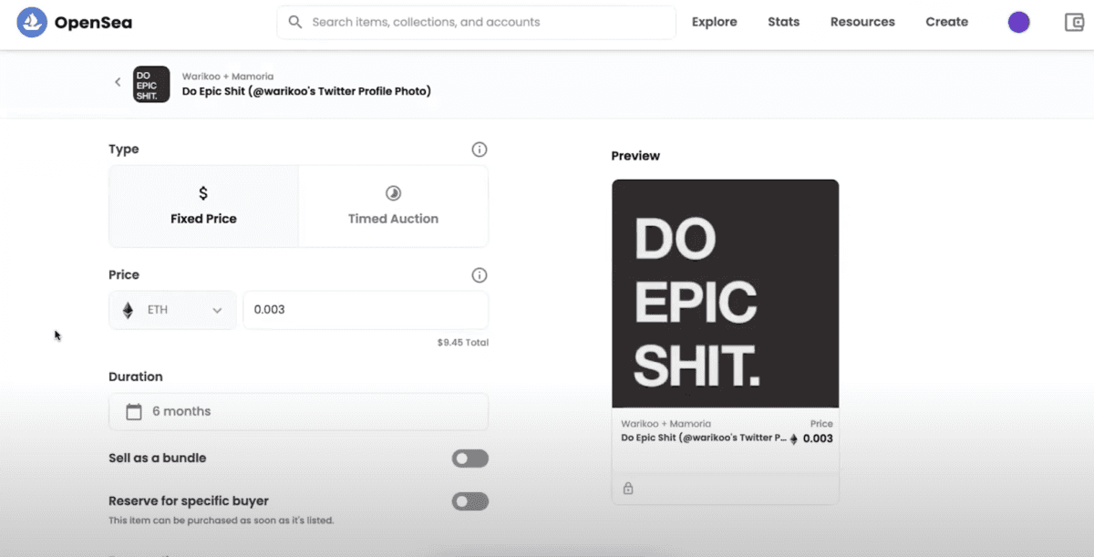 How to buy and sell NFTs: The best places and prices 8 Screenshot 2022-03-15 at 2.56.00 PM.png