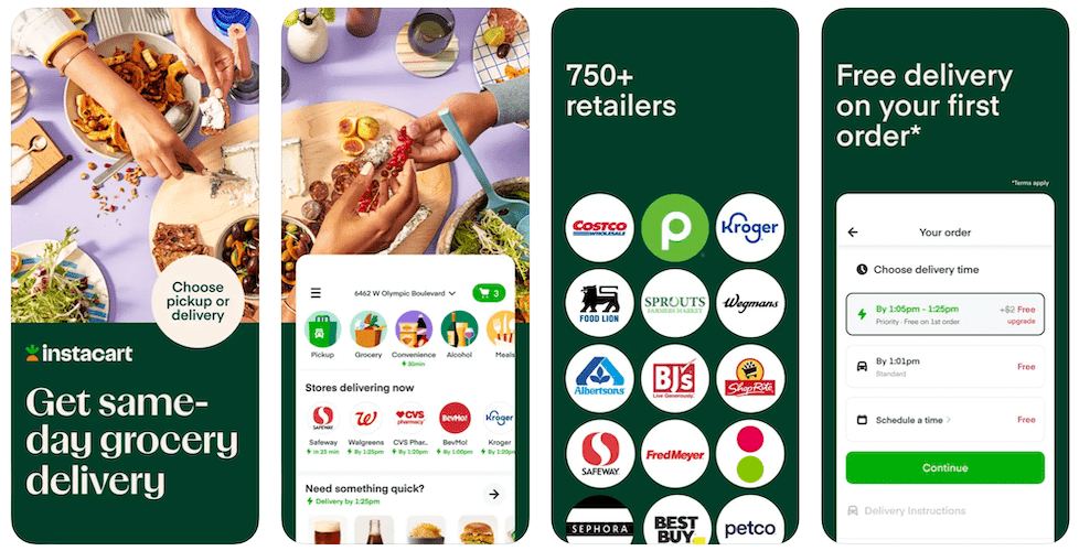Instacart's interface