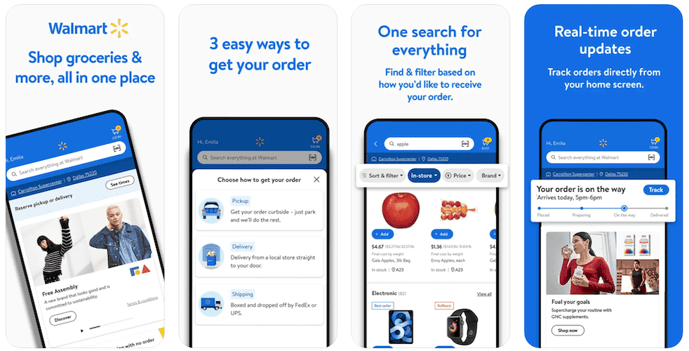 Walmart Grocery's interface