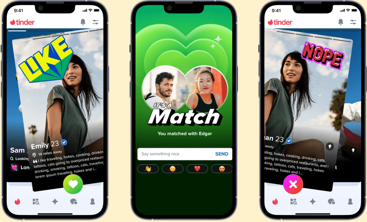 Tinder’s simple swipe interface is intuitive, leading to high user engagement and satisfaction.