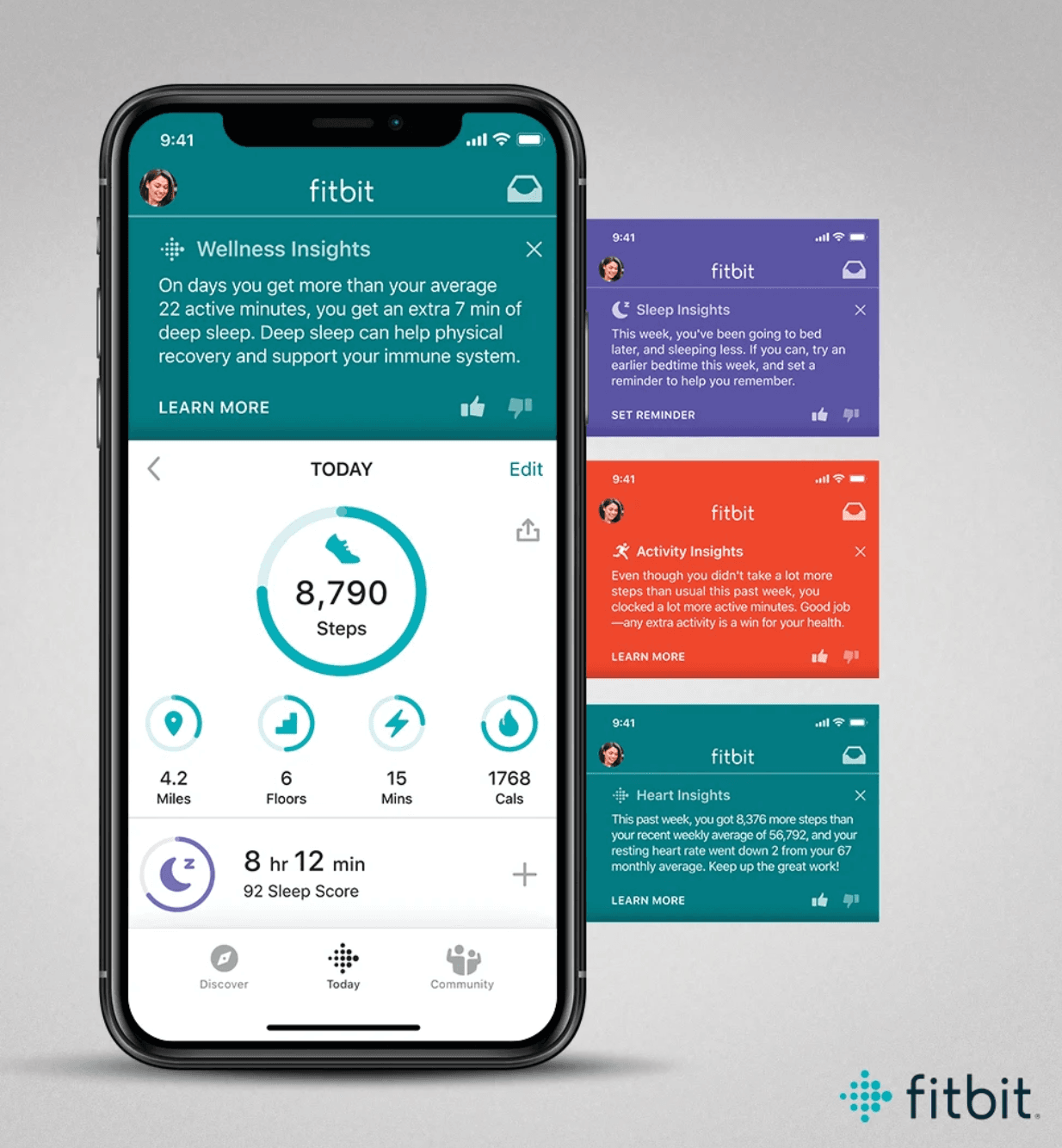 Fitbit offers health insights and personalized advice, ensuring users stay engaged with the app even when they aren’t actively using it.