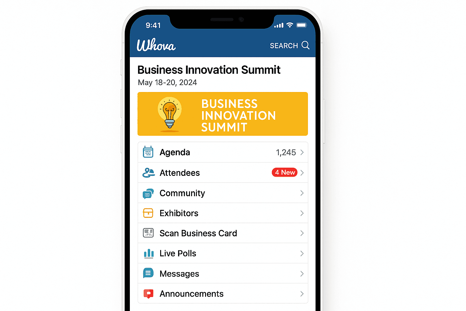 Whova app
