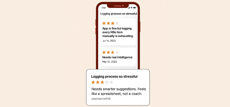 Mobile app reviews for Diet Planning App