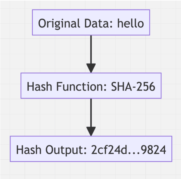 Flowchart showing Hashing process