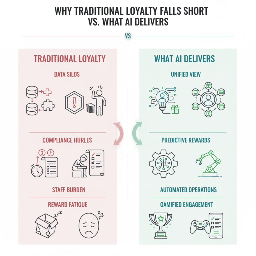 Why does traditional loyalty fall short vs. what AI delivers