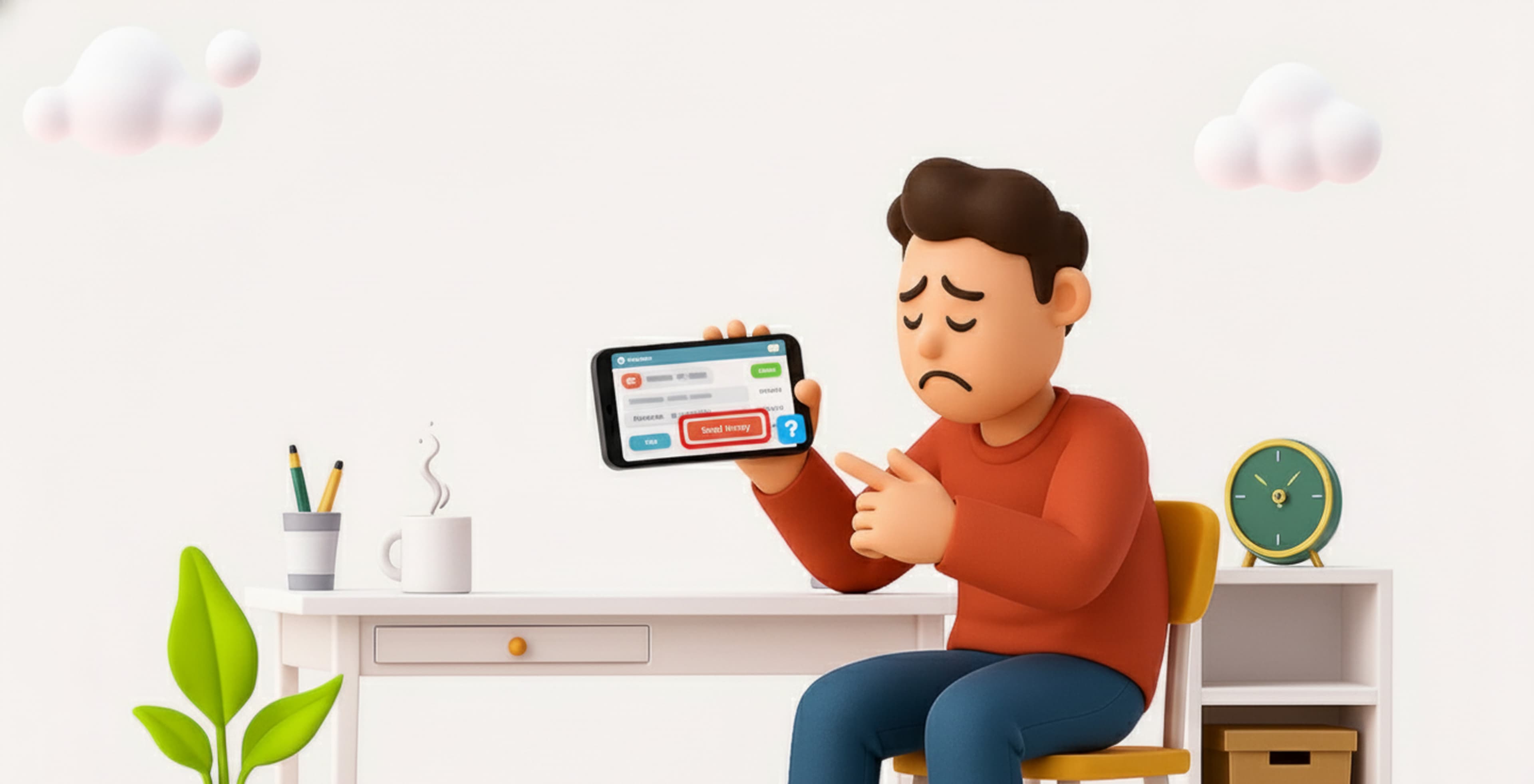 Poor UX in a digital banking app during money transfer