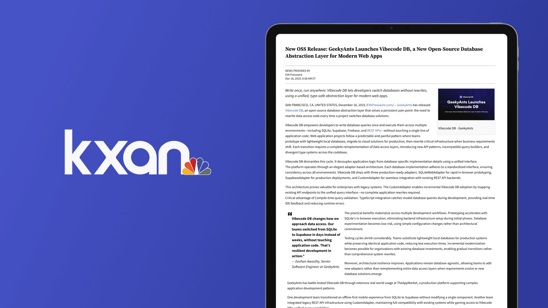 Featured on KXAN: How Vibecode DB is Cutting Database Migration Time by 60%
