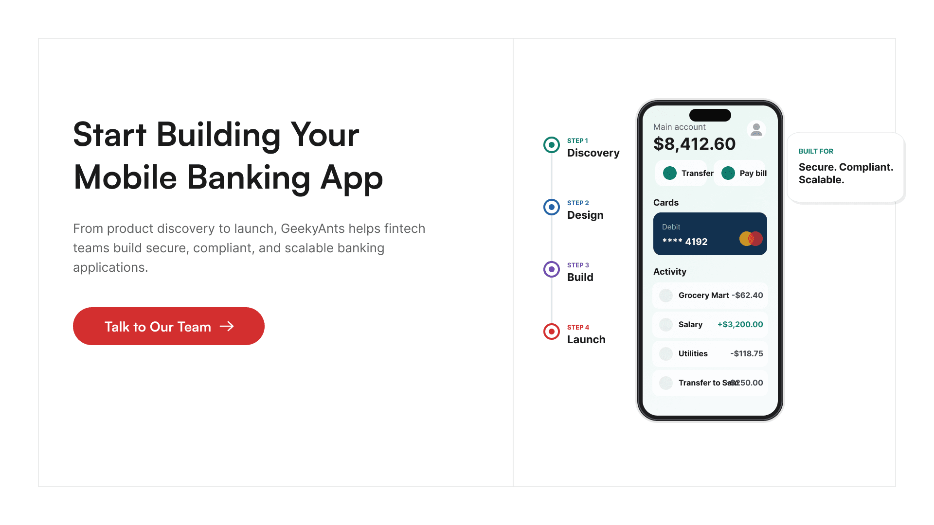 Start building your mobile banking app with GeekyAnts Fintech consulting and development services