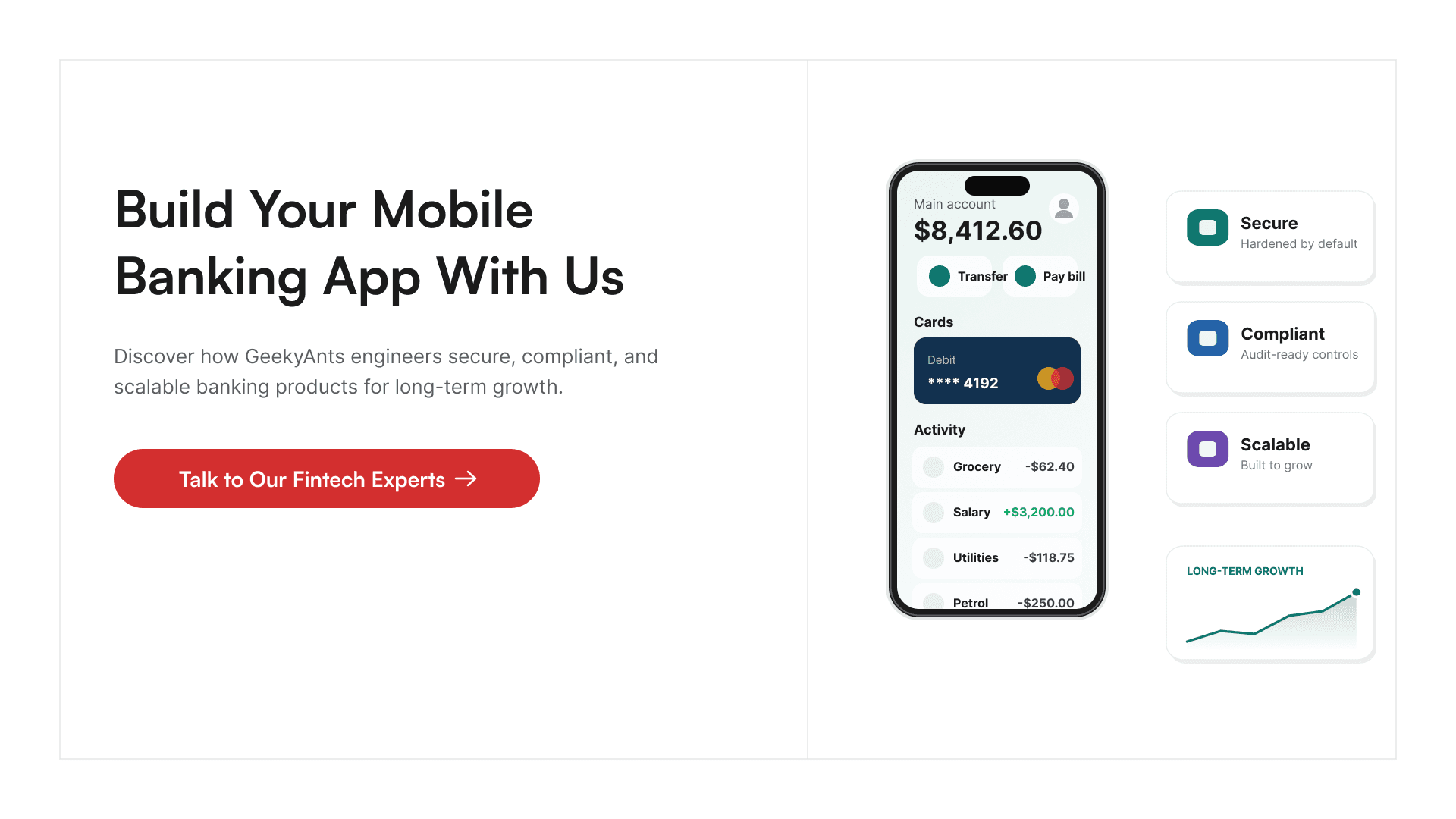 Explore GeekyAnts mobile banking app development services for fintech businesses