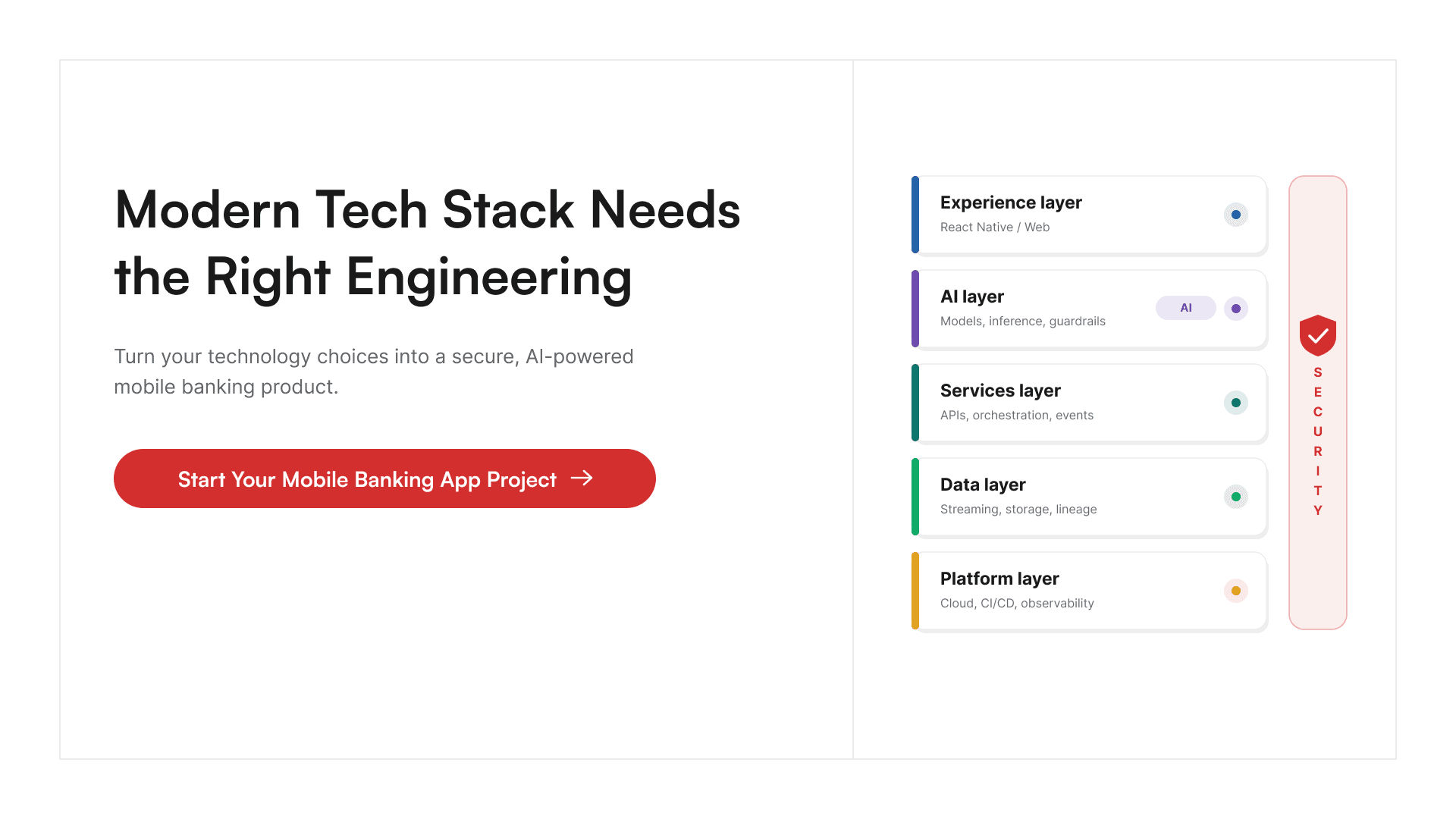 Build mobile banking applications with secure architecture, scalable infrastructure, and fintech engineering