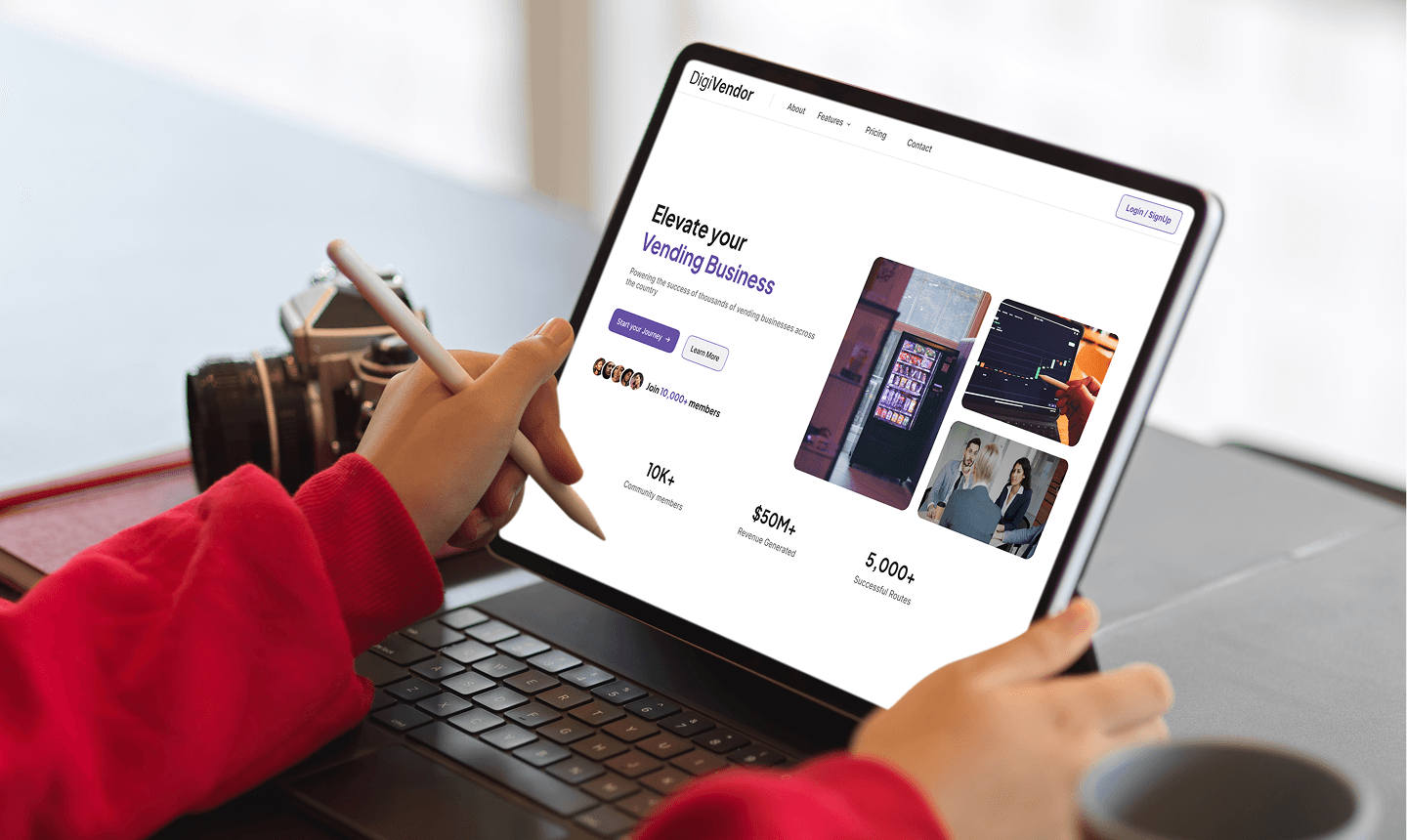 DigiVendor App showcasing  vending business management software