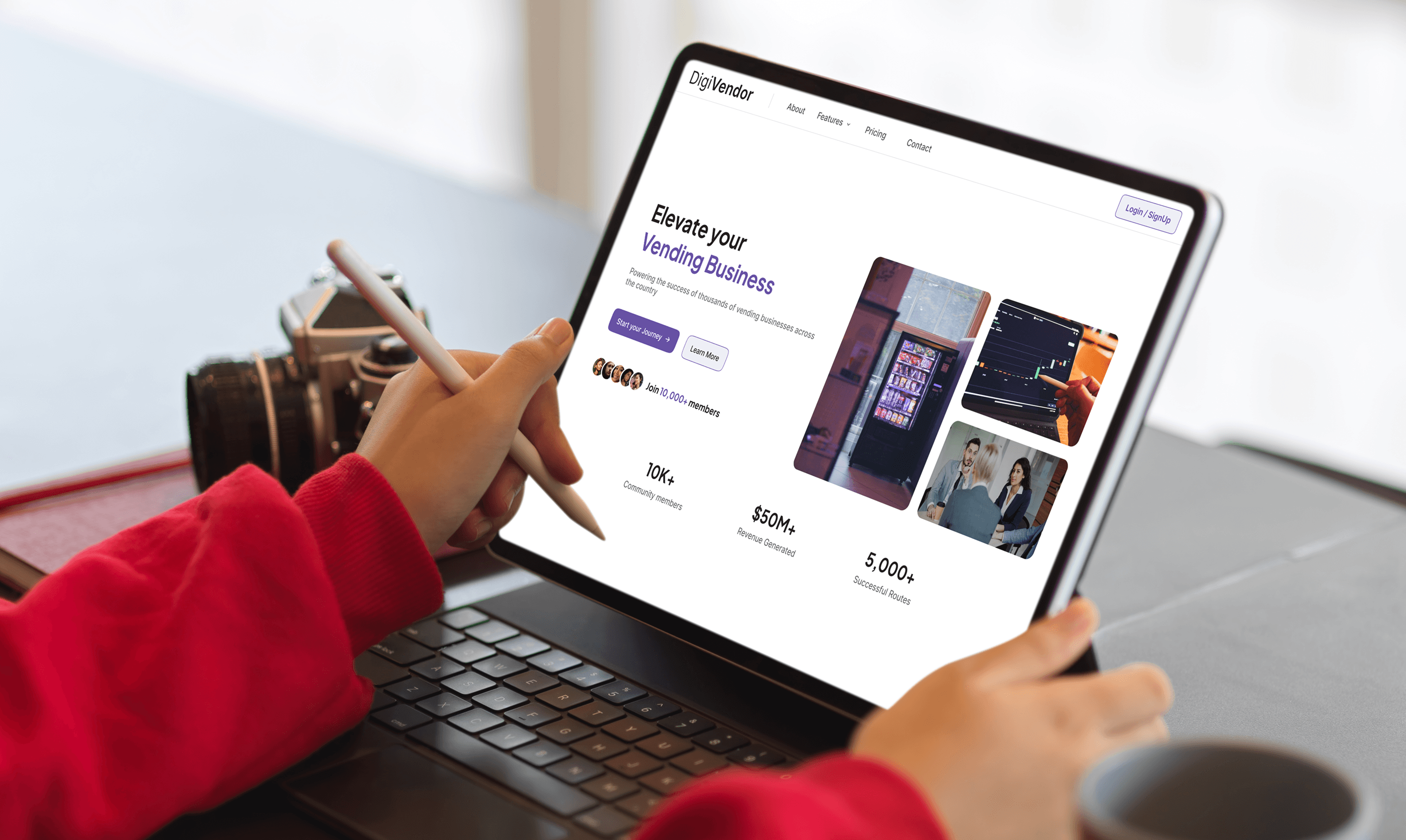 DigiVendor App showcasing  vending business management software