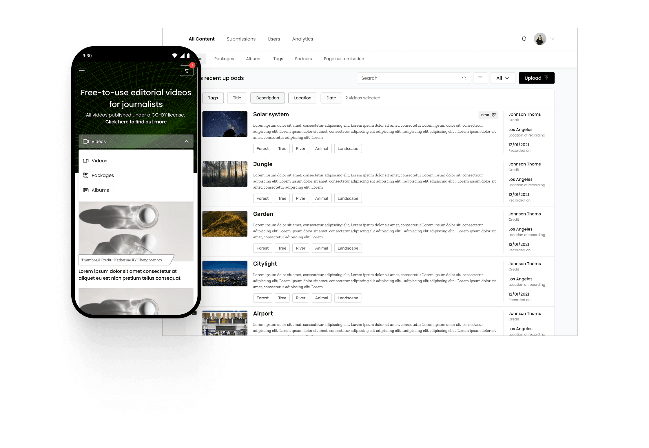 Video content management platform for editorial videos across mobile and web