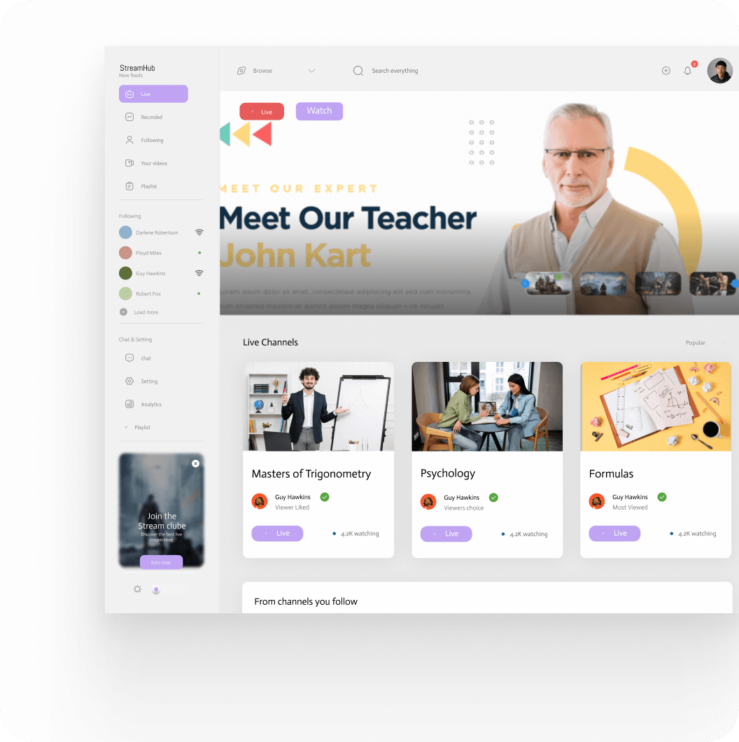 Live Class Streaming & Lecture Hosting Services