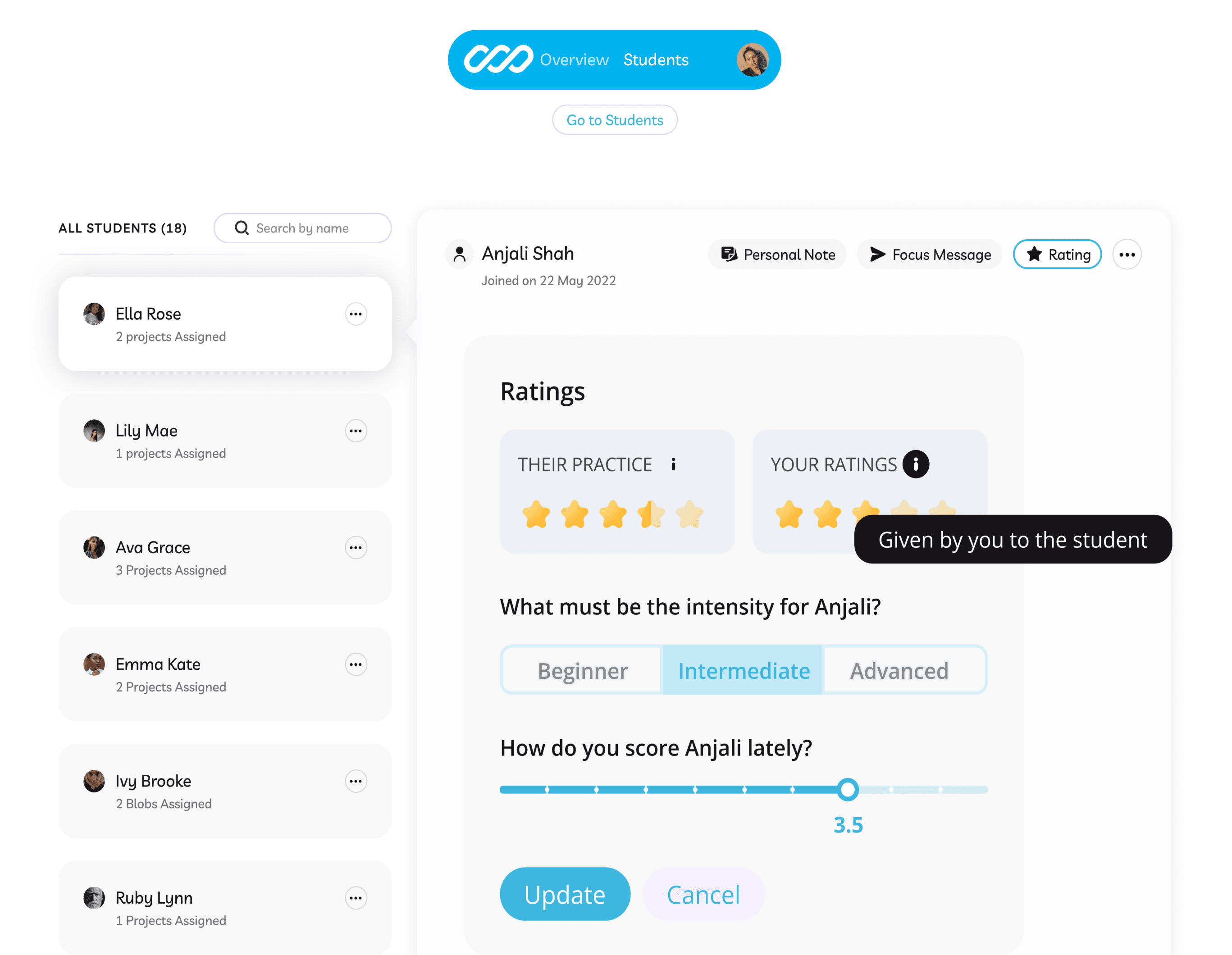 iOS Music Learning App with Audio Recording, Task Tracking & Student Progress Features