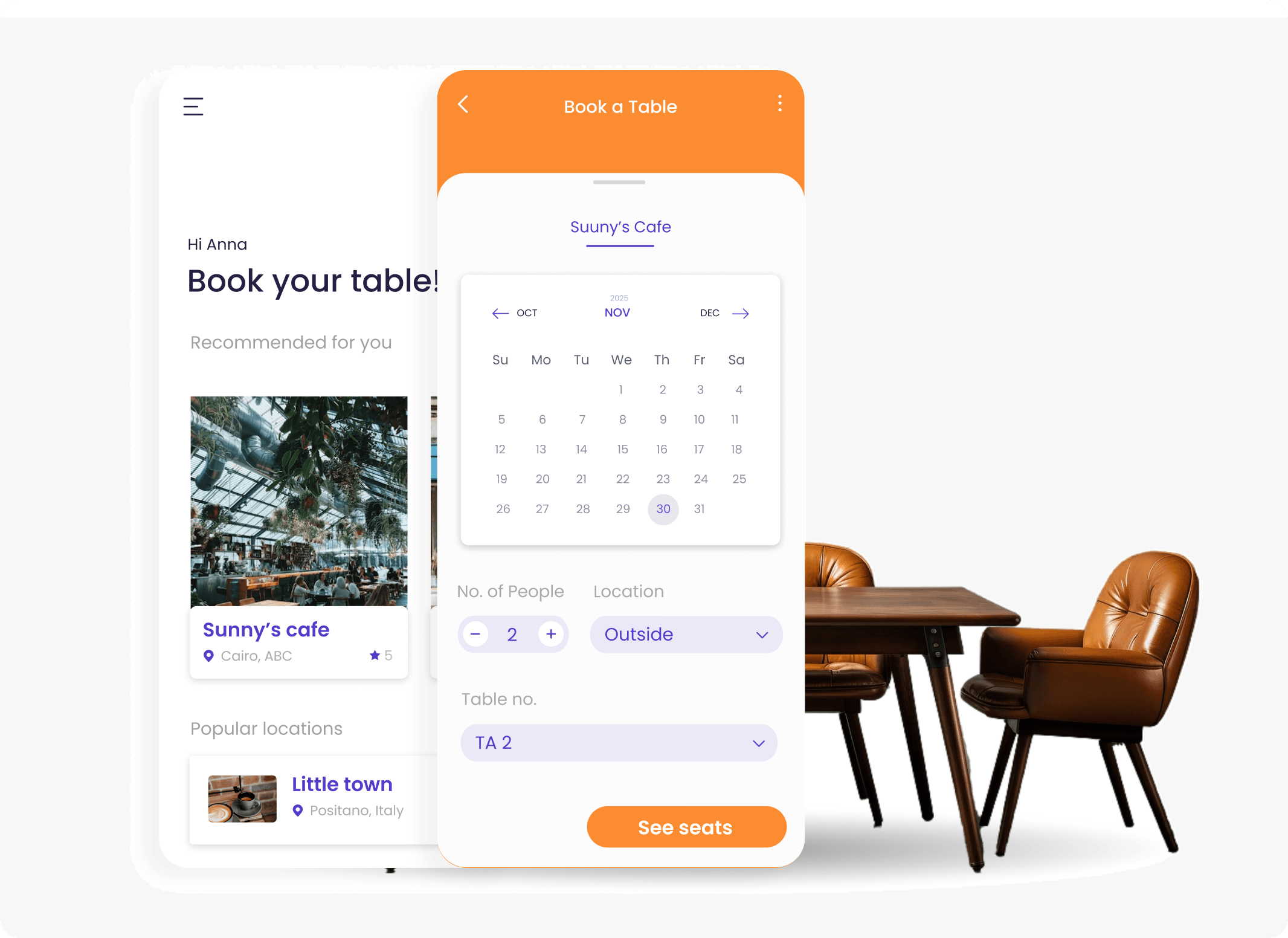 Virtual Table Booking with Layout Visualization