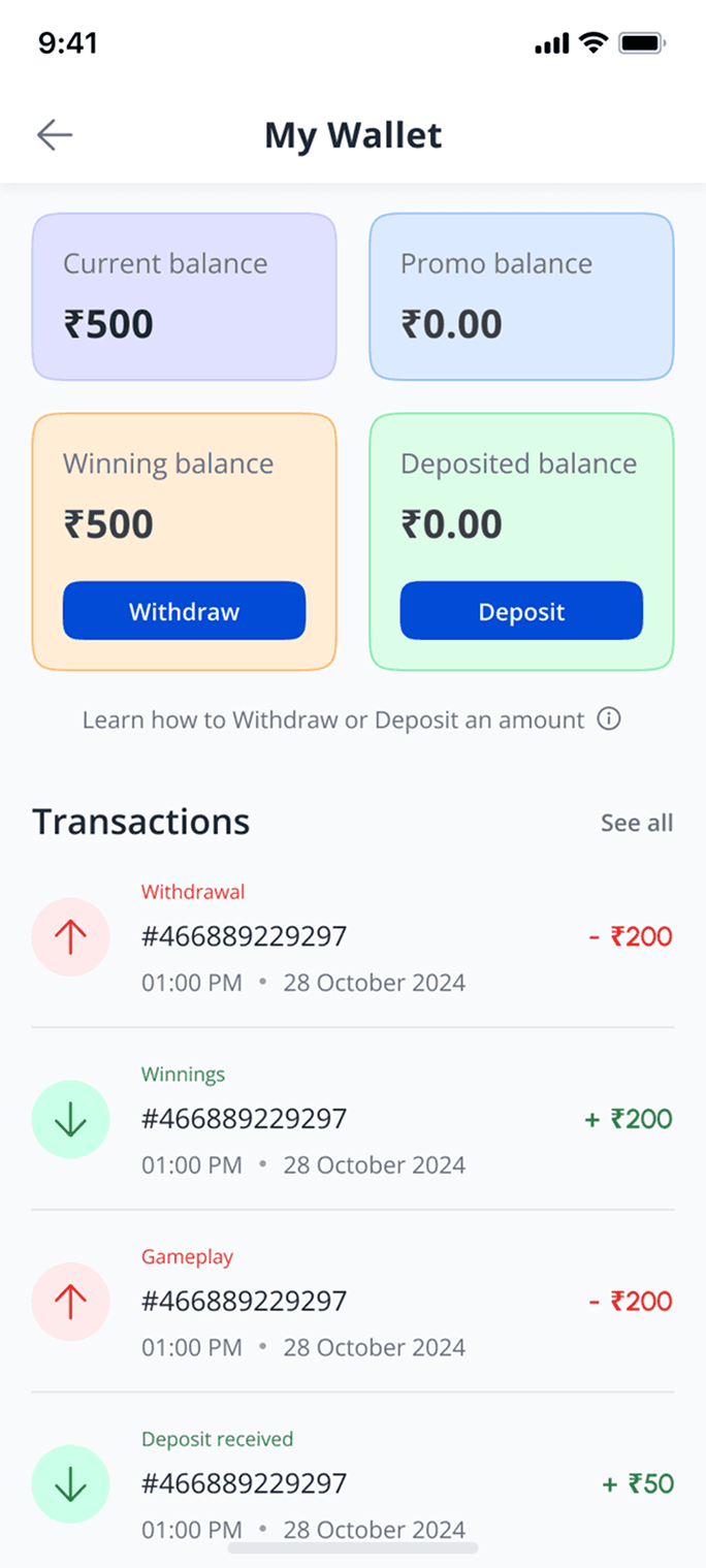 Mobile screen showcase of wallet and design