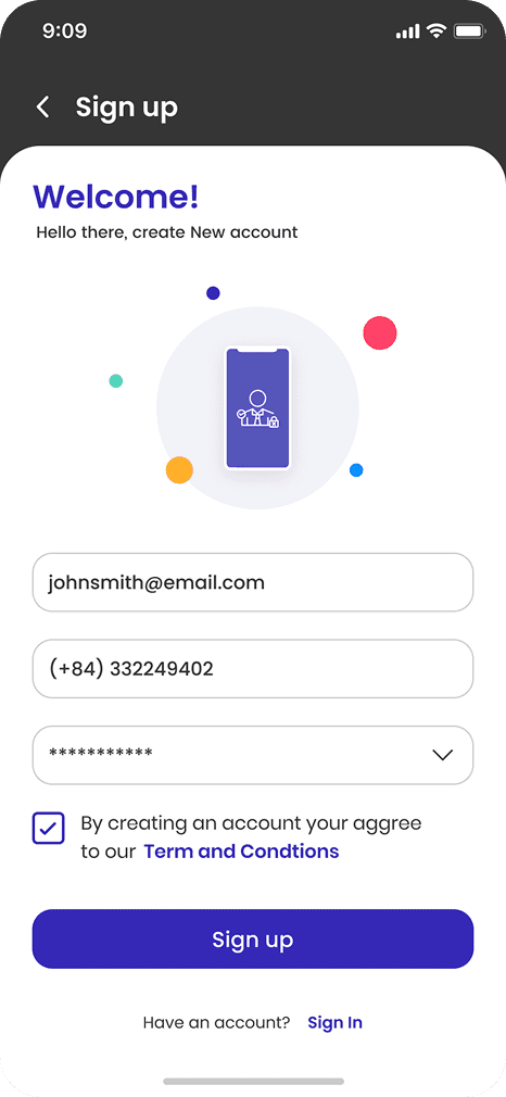 Cross-border payment app interface designed for secure digital wallet registration