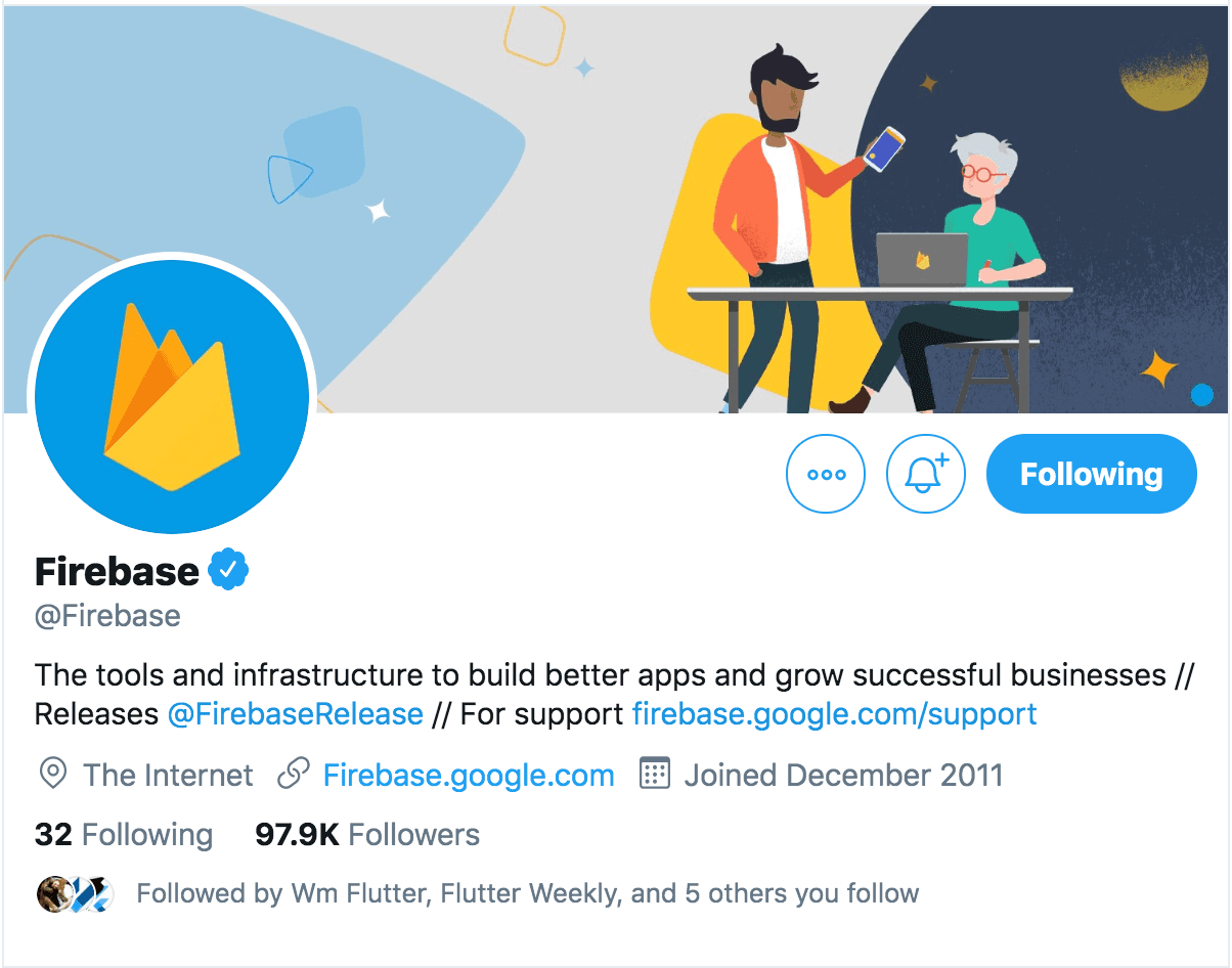 Firebase twitter handle.