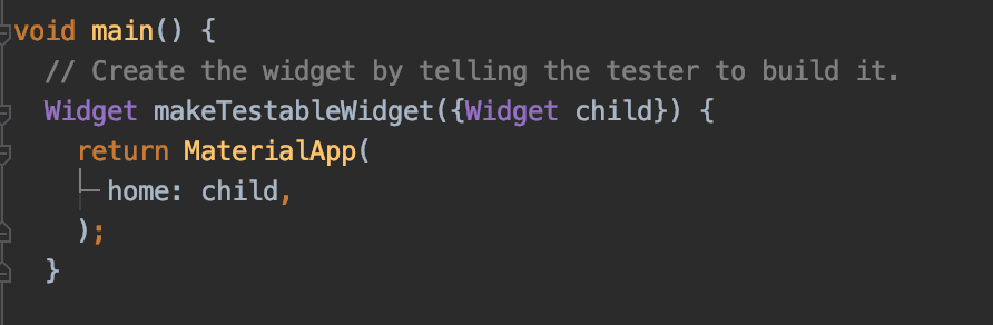 Main method with makeTestableWidget embedding