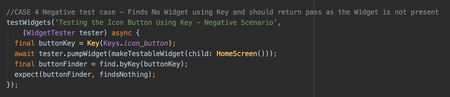 Test Case -4: Testing the Icon Button Using Key - Negative Scenario