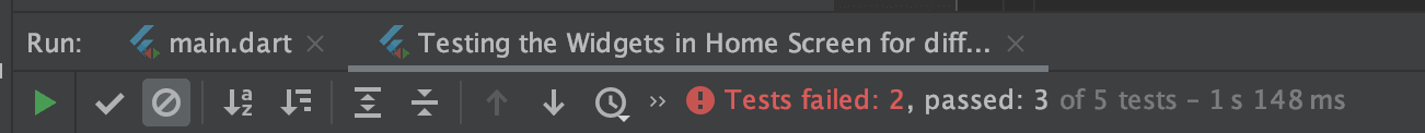 Group Test Running showing 3 Passed and 2 Failed test cases as expected
