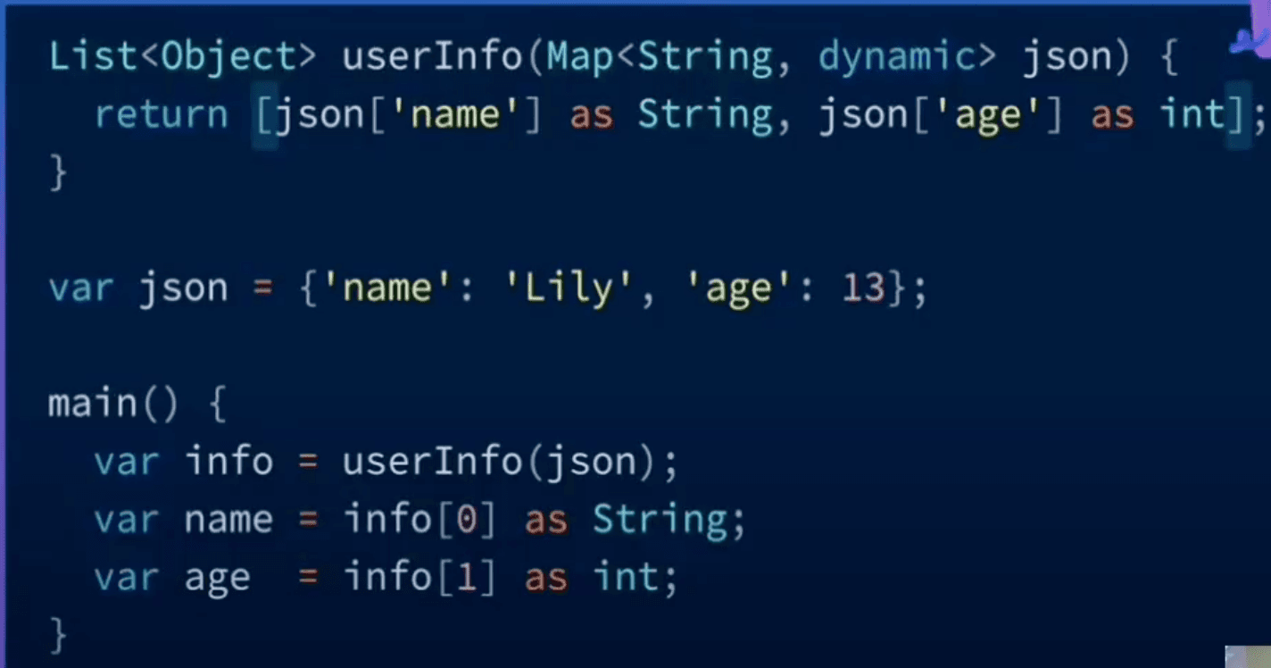 We have a list of objects as a function