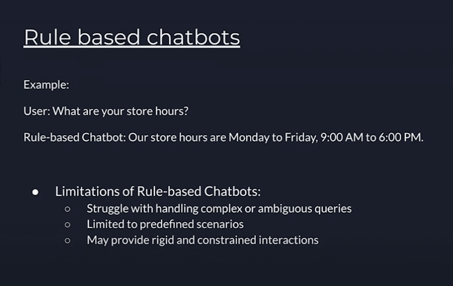 Rule based chatbots