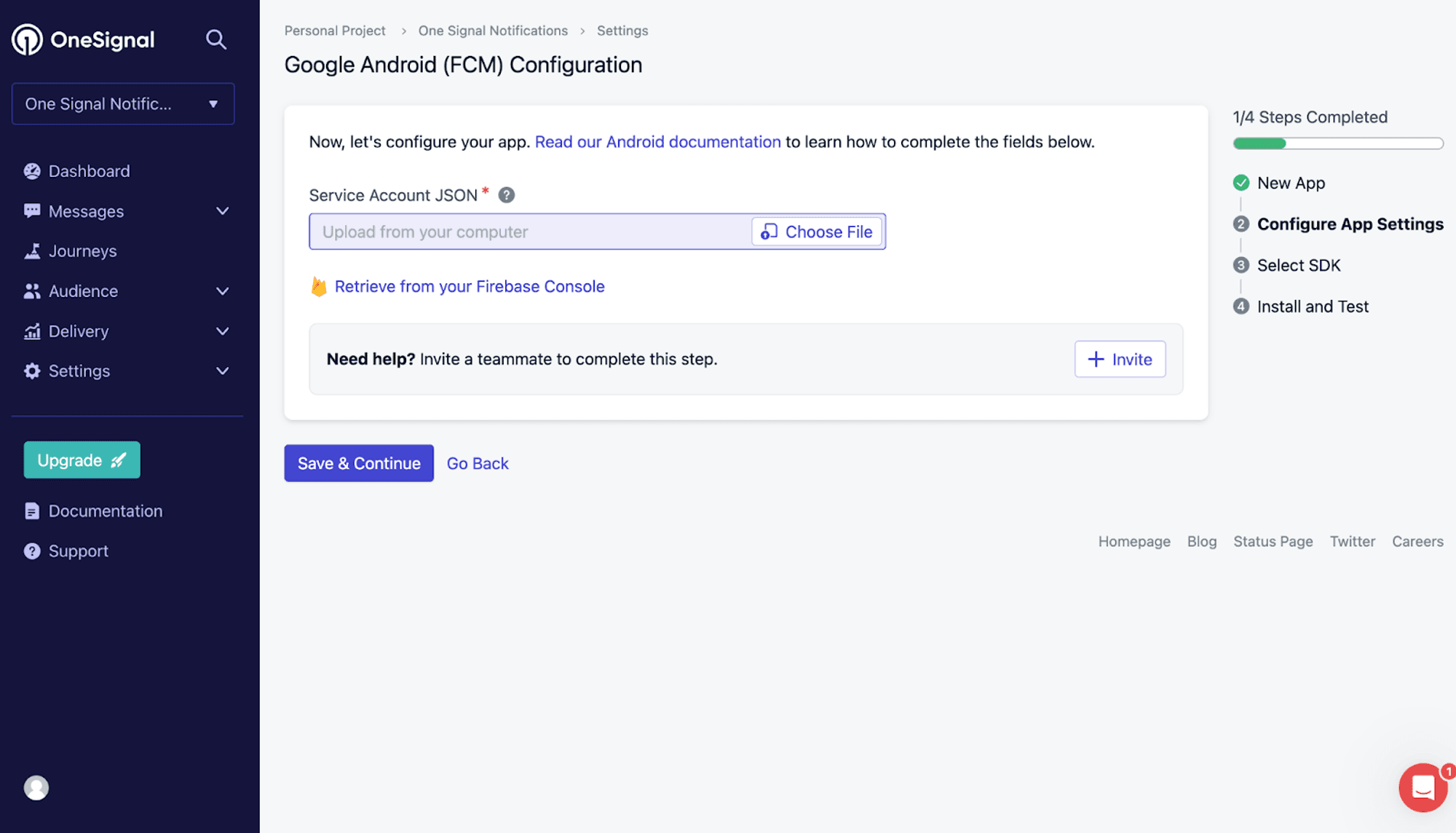 Configure OneSignal for Android