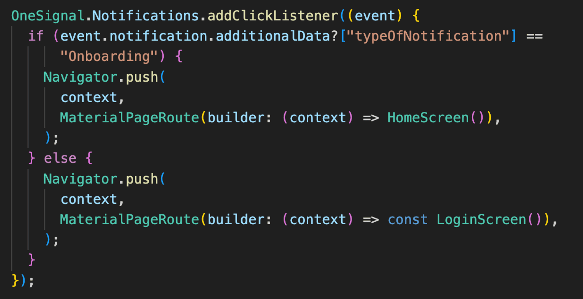 Handling Notification Clicks in OneSignal
