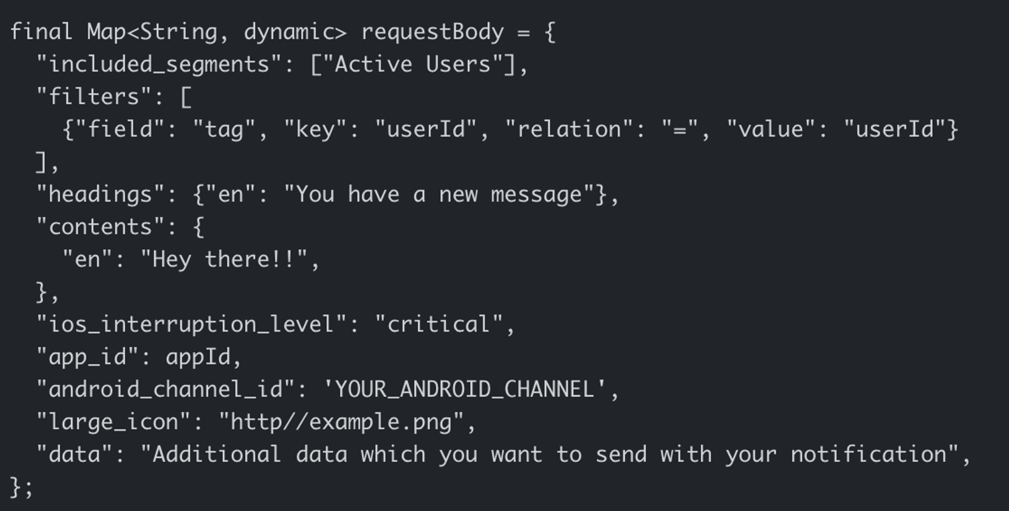 Sending Push Notifications with OneSignal API in Flutter