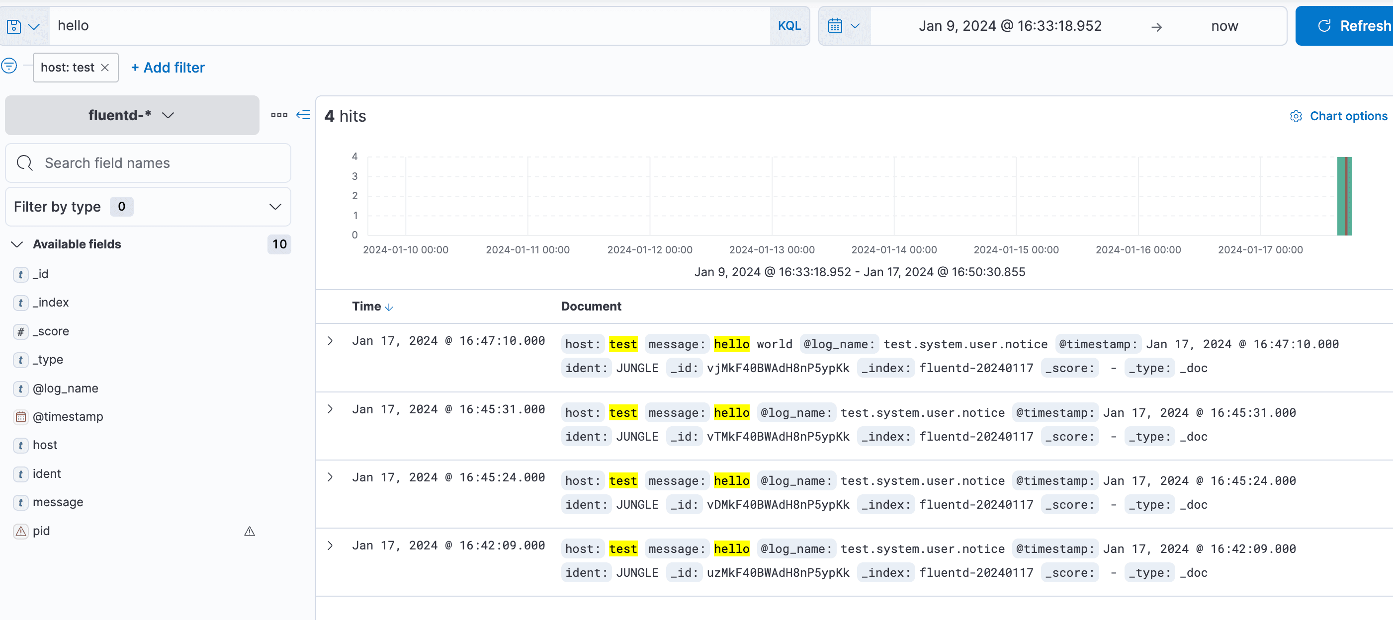 Testcase 1: Creating Log to Check Logging