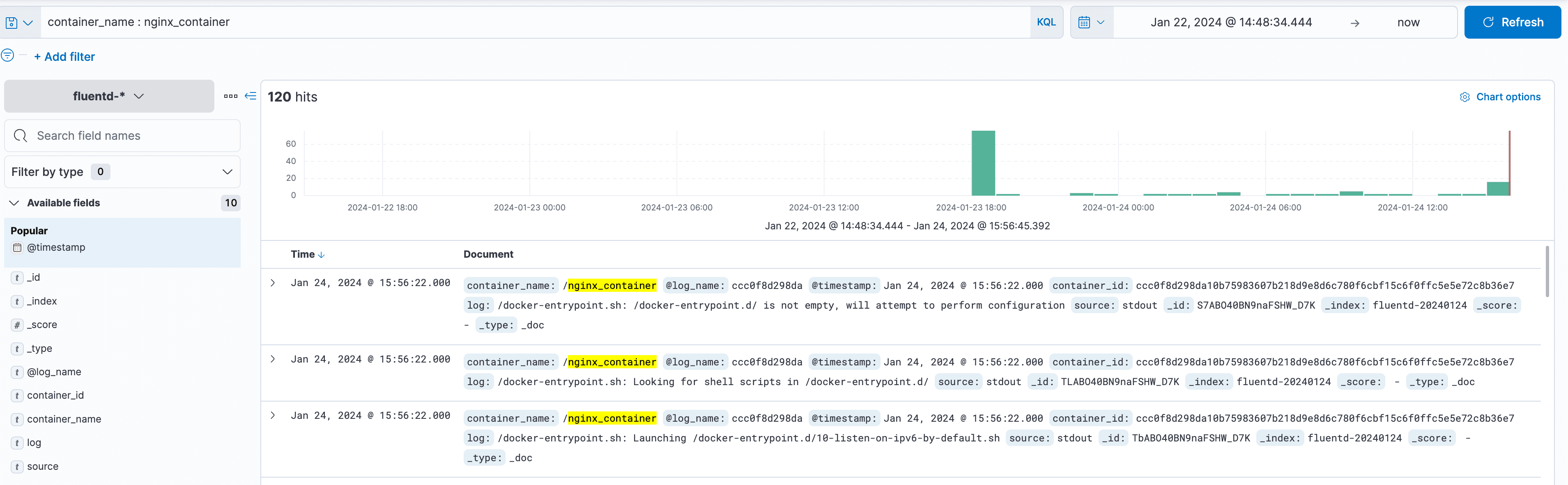 Testcase 4: Container-log