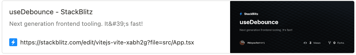 useDebounce - StackBlitz