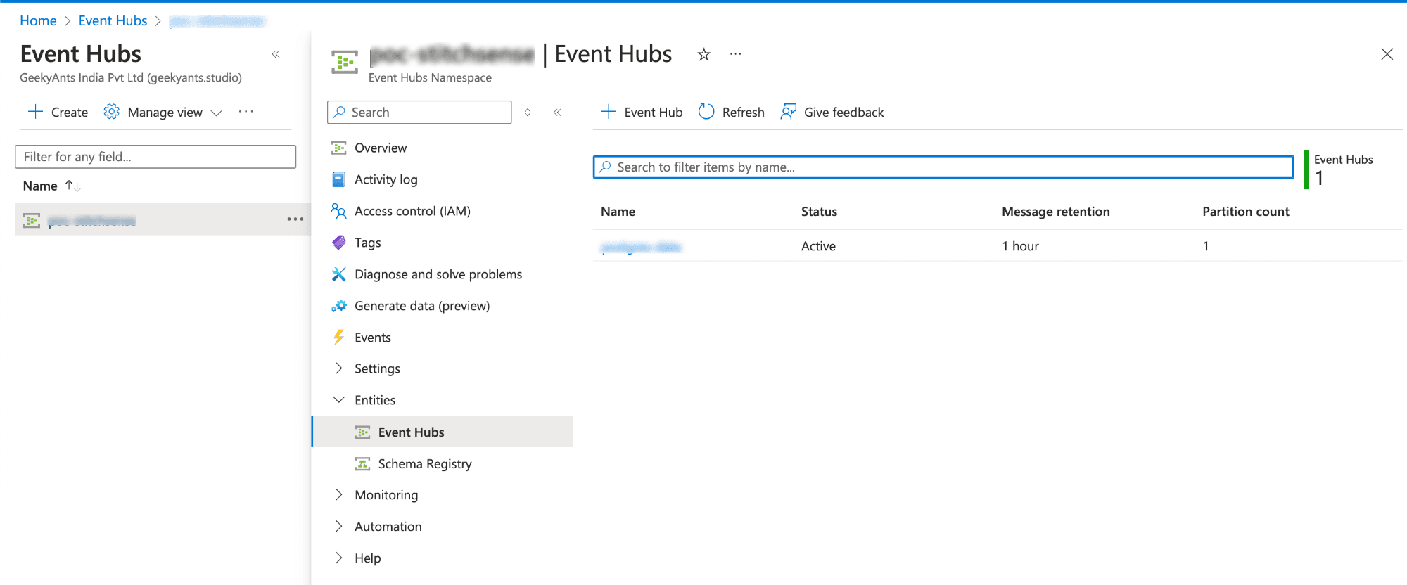 Step-2 to Configure Azure Event Hub