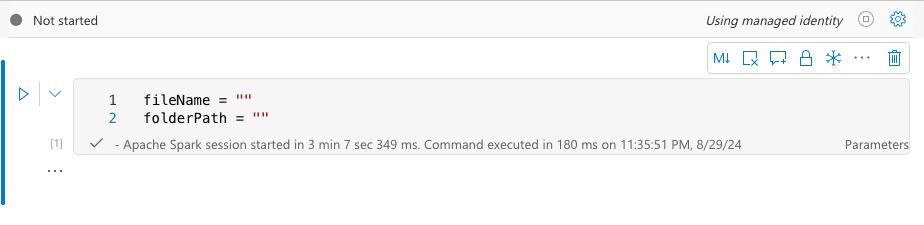 Calling parameters cell