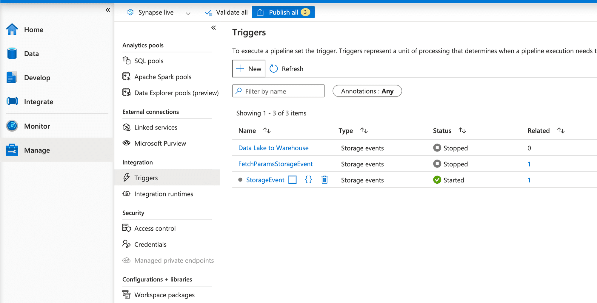 Step-3 to Automating Data Processing in Synapse with Event Triggers and Pipelines