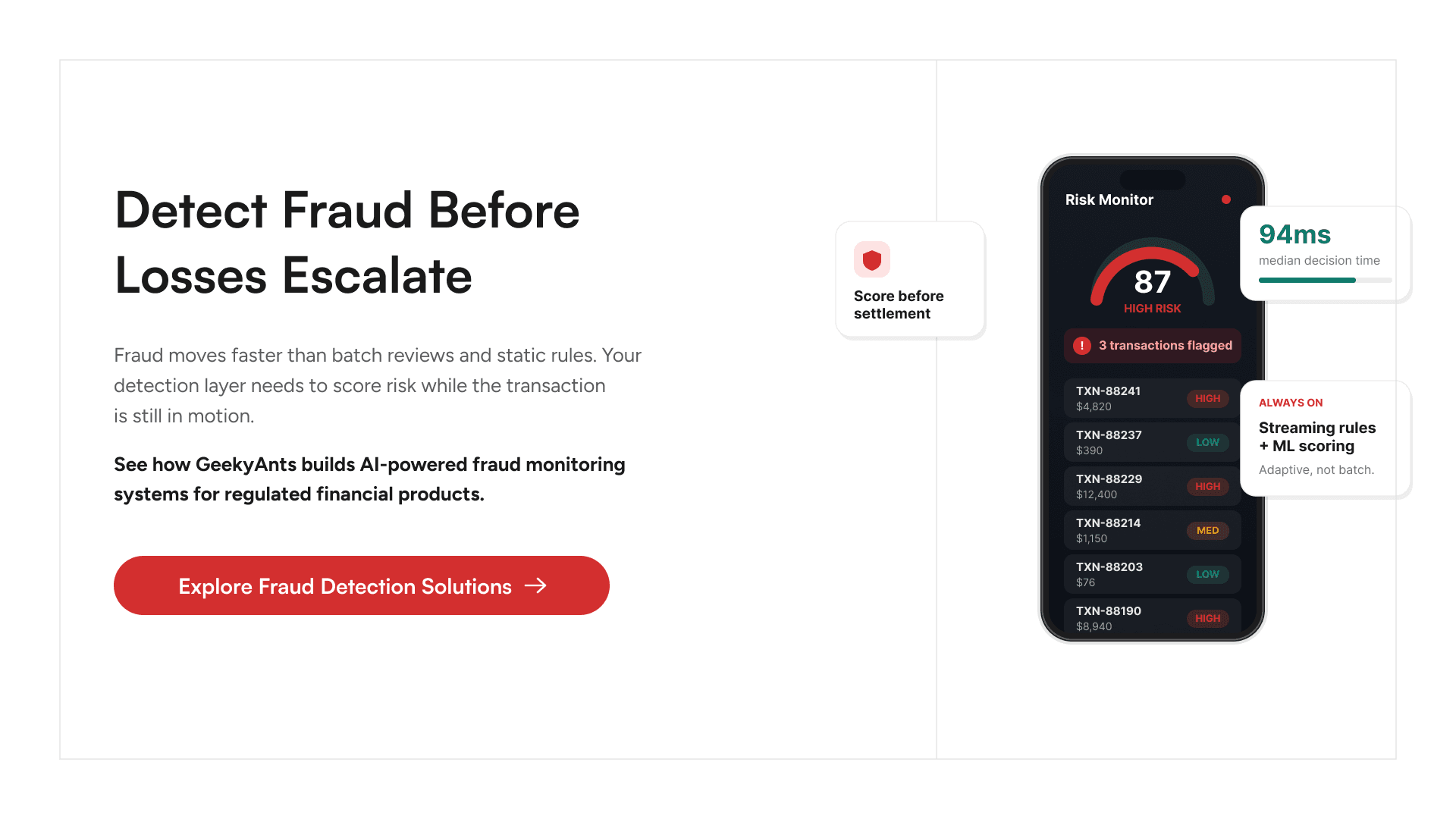 AI fraud detection software and real-time transaction monitoring services