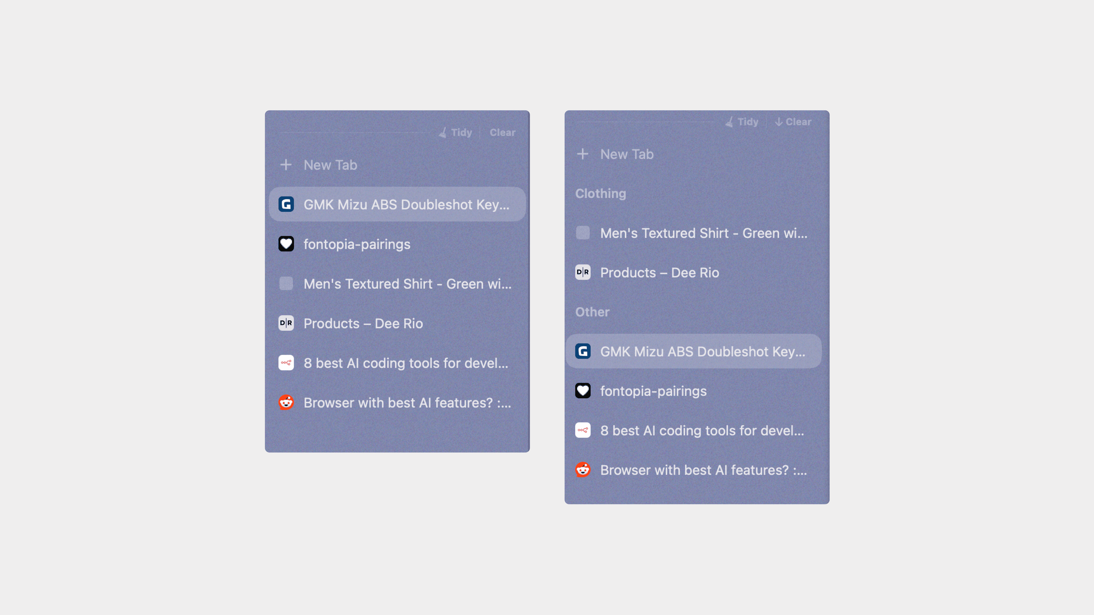 Tidy Tabs (Arc Browser)