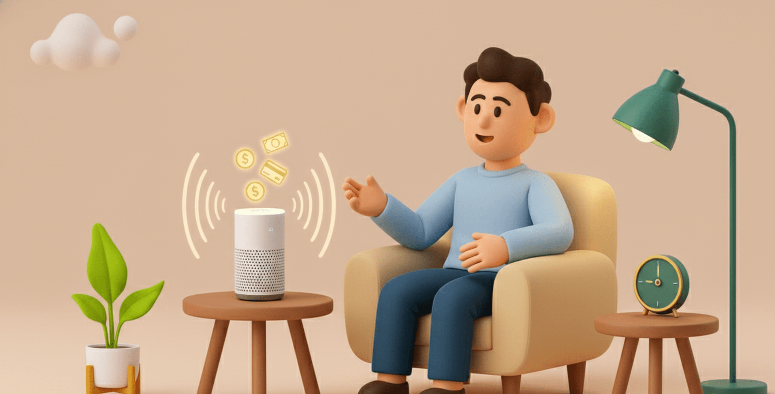 Voice banking with smart speaker for payments, transfers, and account access