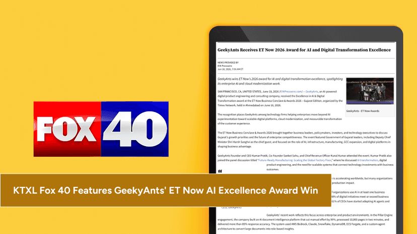 GeekyAnts Wins the Excellence in AI & Digital Transformation Award at ET Now Business Conclave 2026, as Reported by Fox40
