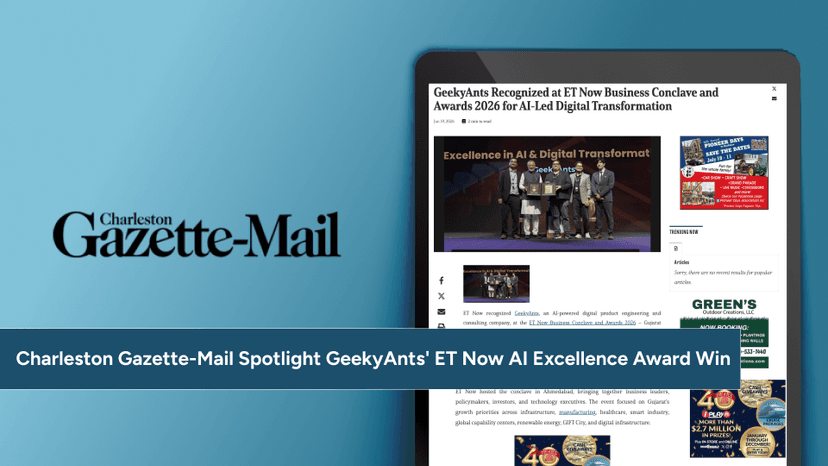 Charleston Gazette-Mail Features GeekyAnts' Excellence in AI & Digital Transformation Award Achievement at ET Now Business Conclave 2026