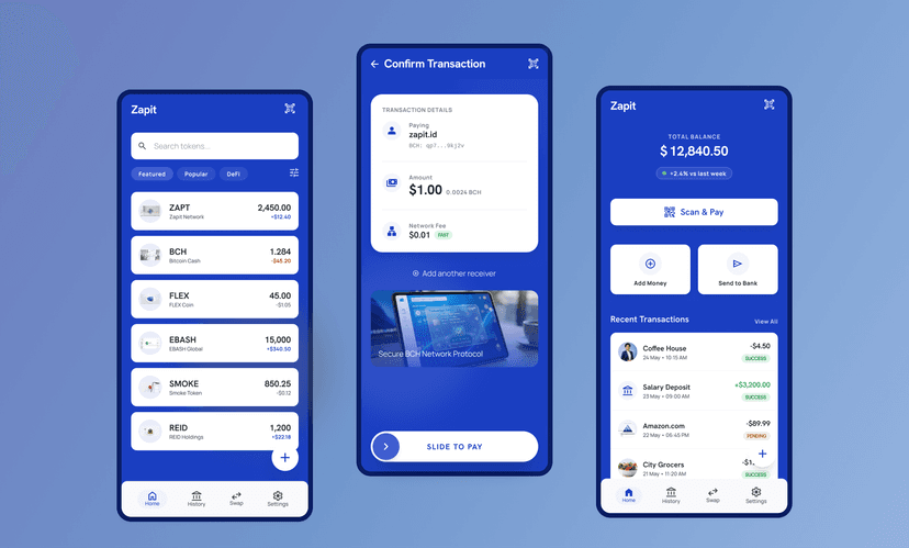 Crypto Payments Wallet App For Zapit