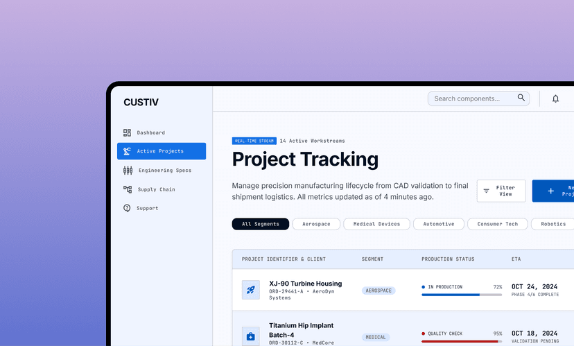 Web app for a Custiv